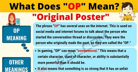 'OP' meaning: There's more than one definition for slang term.